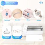 Ultrasonic Jewelry Cleaner, Professional Ultrasonic Cleaner for Cleaning Eyeglasses, Portable Ultrasonic Cleaning Machine for Eyeglasses Rings Coins Watch Diamond Razors Parts Tools, 600ML, 50K Hz