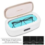 Professional Ultrasonic Jewelry Cleaner Machine, 300ML Portable Ultrasonic Cleaner Machine for Rings Eyeglasses Watches Coins Tools Razors Earrings Necklaces Dentures. (White)