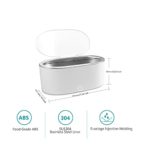 Ultrasonic Jewelry Cleaner, Low Noise and Portable Professional Sonic Cleaning Machine for Jewelry, Diamonds, Glasses, Dentures, Lab Tools and Electronic Components, Durable 500ML Stainless Steel Tank, One-Key Cleaning 45KHz Ultrasound Cleaner Machine in White