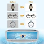 Professional Ultrasonic Jewelry Cleaner Machine, 300ML Portable Ultrasonic Cleaner Machine for Rings Eyeglasses Watches Coins Tools Razors Earrings Necklaces Dentures. (Blue)