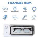 Ultrasonic Cleaner Machine, Mini Ultrasonic Jewelry Cleaner Machine, Portable 50KHZ Ultrasonic Glasses Cleaner for Cleaning Jewelry Eyeglasses Watches Coin – 600ML