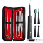 Plaque Remover for Teeth – Ultrasonic Tooth Cleaner, Teeth Cleaning Kit Includes Cleaning Heads and Travel Kit – Tartar Remover for Teeth Stains for Adult and Kids