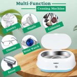 Ultrasonic Jewelry Cleaner, Professional Ultrasonic Cleaner, Sonic Wave Eyeglass Cleaning Machine 3 Minutes Timer for Watches Eyeglasses Coins Tools Earrings Necklaces Dentures Razors Parts, 550ML