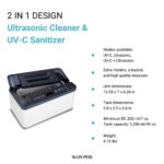 Advanced Ultrasonic Jewelry Cleaner UV-C Sterilizer, Professional Cleaning Machine for Silver Gold Diamond Ring, Eyeglass, Watch, Denture, Nail Tools Kit Sanitizer