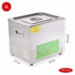 Sararoom 2L Ultrasonic Cleaner, Ultrasonic Parts Cleaner Machine with Digital Timer and Heater, Stainless Steel Basket, for Jewelry, Watch, Glass, Circuit Board (With Glove)