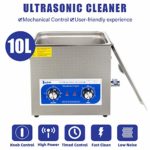 Professional 10L Ultrasonic Cleaner, Professional Stainless Steel Industrial Sonic Cleaner w/Knob Control, Heater and Timer for Jewelry Watch Glasses Circuit Board Dentures Dental Instrument