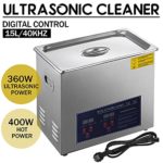 SHZOND Ultrasonic Cleaner 3.96Gal /15L Sonic Cleaner Stainless Steel Heated Ultrasonic Cleaner 360W Ultrasonic Power Ultrasonic Jewelry Cleaner