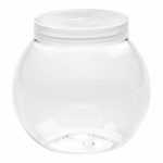 3 oz Clear Plastic Bulbous Candy Jar with Lid – with Lid – 1 3/4″ x 1 3/4″ x 2 1/2″ – 100 count box – Restaurantware