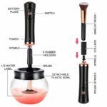 [With Brush Cleaning Mat] Hangsun Makeup Brush Cleaner and Dryer Machine Electric Cosmetic Make Up Brushes Set Cleaning Tool with 8 Size Rubber Collars Wash and Dry in Seconds