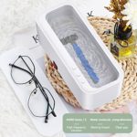 Ultrasonic Jewelry Glasses Cleaner – Portable and Low Noise Ultrasonic Cleaner Household Machine for Eyeglass Rings Gold Silver Diamond Coin Watch – One Button Open Operation Tools