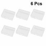 EXCEART Clear Plastic Beads Storage Containers Box with Hinged Lid for Crafts Beads Jewelry Small Rectangular Collection Organizer Case 6 Pcs 5.5 x 4 x 1.6cm