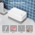 Reinmoson Ultrasonic Denture/Aligner/Retainer Cleaner with UV, Auto Shut Off Sonic Jewelry Cleaner Machine for Rings, Coins, Necklaces