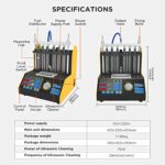 Automotive Ultrasonic Fuel Injector Cleaner & Tester 110V/220V, Car Fuel Injection Cleaning Test Machine with 6 Cylinders for Car Motorcycle