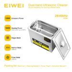 EIWEI 3L Ultrasonic Cleaner 28/40 kHz Dual-Frequency Professional Digital Stainless Steel Cleaning Machine with Heater Timer for Jewelry, Parts, Circuit Board, Glasses, Denture, Carburetor