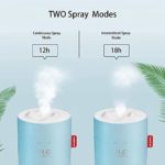 Mini Humidifiers for Bedroom, Indoor 500ml Small Cool Mist Portable Personal Plant Humidifier with 10 Cotton Filter Sticks, Night Light, Auto Shut-Off, Two Spray Modes, Whisper Quiet for Office – Blue