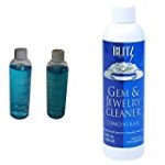 iSonic – CSGJ01x2 CSGJ01-8OZx2 Ultrasonic Jewelry/Eye Wear Cleaning Solution Concentrate (Pack of 2) & Blitz 653 Gem & Jewelry Cleaner Concentrate, Tall Bottle of 8 Fluid Ounces, 1-Pack, Blue