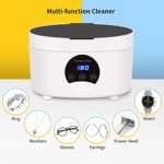 Ultrasonic Cleaner, 40Khz Professional Jewelry 600ml Portable Cleaning Machine for Rings, Necklaces, Eyeglasses, Watches, Diamonds, Sunglasses, Dentures and More, Black+White, 8.7*6.3*5.5