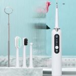 Ultrasonics Tooth Cleaner, Pl?que Rem?ver Kit with 4 Cleaning Heads & M?uth Mirror, with High-Brightness Led Light 3 Adjusta-ble Modes, IPX6 Waterproof, Teeth Cleaning for Adult
