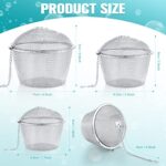 Ultrasonic Cleaner Baskets Ultrasonic Cleaning Solution Ultrasonic Parts Cleaner Jewelry Steam Cleaner Basket Cleaning Small Holder with Lock and Hook Stainless Steel (3 Pieces,1.7, 2.5, 4.3 Inch)