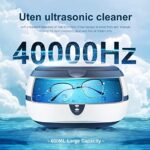 Ultrasonic Cleaner, Uten Professional Jewelry Cleaner Ultrasonic Machine with Watch Holder, Cleaning Basket for Rings, Jewelry, Eyeglasses, Watches, Dentures (600 ml), Low Power Sonic Cleaner 35W.