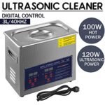 SHZOND Ultrasonic Cleaner 0.79Gal / 3L Sonic Cleaner Stainless Steel Heated Ultrasonic Cleaner 120W Ultrasonic Power Ultrasonic Jewelry Cleaner (0.79Gal)