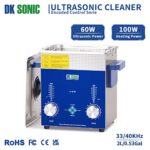 DK SONIC Ultrasonic Cleaner – Ultrasonic Jewelry Cleaner,Sonic Cleaner,Ultrasound Lab,Dental Tool,Carburetor Parts,Denture Cleaning Machine with Encoded Timer and Heater(0.53Gal-2L)