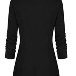 Genhoo Women’s Long Stretchy Sleeve Open Front Lightweight Work Office Blazer Jacket Black L
