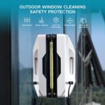 Window Cleaning Robot Ultrasonic Water Spray Glass Dry Wet Wipping Machine Automatic Smart 3 Path Mode for Deep Cleaning (White)