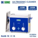 DK SONIC Ultrasonic Cleaner – Ultrasonic Jewelry Cleaner,Sonic Cleaner,Ultrasound Lab,Dental Tool,Carburetor,Gun,Parts,Denture Cleaning Machine with Encoded Timer and Heater(0.79Gal-3L)