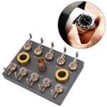 Rosvola Watch Mainspring Winder Tool, 10 Types Watch Parts Repair Kits, Watch Mainspring Winder Replacement Accessories Barrels, Alloy Steel Kit