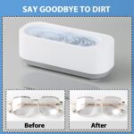 Ultrasonic Cleaner,Ultrasonic Jewelry Cleaner,Portable Professional Ultrasonic Cleaner Machine for Glasses,Ring,Toys,Silver,Retainer, Eyeglass, Watches, Coins and More