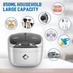 Life Basis Ultrasonic Cleaner Household Ultrasonic Jewelry Cleaner 850ml (28 Ounces) with 5 Digital Timer LCD Screen Ultrasonic Cleaning Machine for CD DVD Watch Jewelry Glasses Makeup Brush