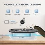 Jewelry Cleaner, Professional Ultrasonic Cleaning Machine for All Jewelry-SUS 304 Tank, 45kHz Portable Household Cleaner for Gold, Silver, Eyeglasses, Watches, Rings, Necklaces, Dentures