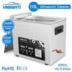VMBQRTI Ultrasonic Cleaner 10L, Upgraded Adjustable Frequency 6 Gears Professional Digital Cleaning Machine, Large Ultrasonic Parts Cleaner Automotive with Heater Timer for Carburetor Denture Jewelry
