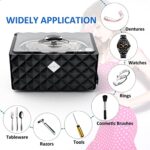 Ultrasonic Jewelry Cleaner, VLOXO Ultrasonic Cleaner Machine Portable 450ML Touch Control with Watch Holder for Jewelry, Rings, Brushes, Eyeglasses, Retainer, Watches, Coins, Dentures- Black