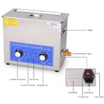 Labasics Ultrasonic Cleaner, 304 Stainless Steel All-Purpose Ultrasonic Cleaner with Mechanic Control Panel of Heating and Timer for Laboratory 40kHz 110V, 6.5L