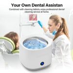 Anbbas Denture Bath Cleaning Machine with Basket,Mini Brush,Ultrasonic Retainers Cleaner,180ML SUS304 Tank,Noise Reduction