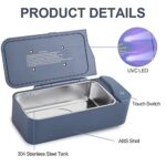 Ultrasonic Jewelry Cleaner – 450ML Professional UV Ultrasonic Cleaner for Eyeglasses Rings Watches Coins Tools Razors Earrings Necklaces Dentures, 48KHz Household Portable Cleaner Ultrasound Machine