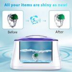 Ultrasonic Jewelry Cleaner for All Jewelry Silver Jewelry Cleaner Ultrasonic Machine Eyeglass Cleaner Ring Cleaner Denture Cleaner Professional Home Retainer Cleaner Machine Dental Pod 0.6 L