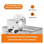 M5RU Professional Ultrasonic Cleaner 3L Ultrasonic Vinyl Record Cleaner with Bracket for Wash 7 Inch EP Discs Clean 2 Records for Jewelry Rings Diamond Watch Glasses Small Dent
