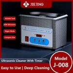JIEJING 40kHz Ultrasonic Cleaner 800ML Ultrasonic Jewelry Cleaner with Timer Sonic Jewelry Cleaner Machine for Denture Retainer Diamond Ring 3D Printing Nozzle Small Parts
