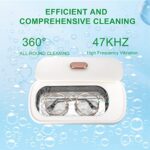 Ultrasonic Jewelry Cleaner Machine – 2023 Upgraded 47KHZ Portable Household Professional Ultrasonic Cleaner Machine, Silver Cleaner for Glasses, Diamond Ring, Earring, Makeup Brush, Denture 12oz