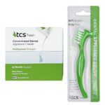 TCS Fresh Dental Appliance Cleaner Set – Professional Strength Concentrated Retainer Cleaner Solution with Soft Bristle Dental Brush (6 Month Supply)