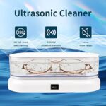 Ultrasonic Jewelry Cleaner, 45KHz Low Noise Portable Ultrasonic Machine for All Jewelry, Ring, Earrings, Necklace, Silver, Retainer, Eyeglass, Watches, Coins, Razors