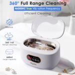 RIGATE Ultrasonic Jewelry Cleaner Machine?22.3oz/660ml?with Glasses Ring Silver Eyeglass Professional Sonic Cleaning, 35W 46KHz?Watches Denture Clean