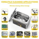 EIWEI Ultrasonic Cleaner Ultrasonic Jewelry Cleaner 42kHz 35W Sonic Cleaner with Basket Ultrasonic Cleaner Machine for Necklace Ring Jewelry Diamond Parts Circuit Board Airbrush Watch(700ML, 110V)