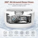 CHWARES Ultrasonic Cleaner with Heating Function, Industrial-Grade Ultrasonic Cleaner Machine with 5 Digital Timer & Cleaning Solution for Precision Parts, Jewelry, Glasses, Coins, Necklaces, 2.5L