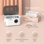Ultrasonic Jewelry Cleaner 20Oz 600ml Ultrasonic Cleaner 43Khz Jewelry Cleaner Ultrasonic Machine 5 Digital Timer Portable Sonic Jewelry Cleaner Machine for Ring Glasses Watch Strap Denture Coin