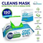 DuraCleanse CPAP Mask Wipes – 2 Jumbo Packs – 300 Count + 12 Travel Wipes – Extra Large, Extra Moist Cleaning Wipes for Full Face Masks – Unscented Cleaner for CPAP Machine, Supplies and Accessories