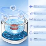 Wuven Ultrasonic Cleaner for Dentures, Invisalign, Mouth Guard, Aligner, Whitening Trays, 43kHz 180ML Portable Ultrasonic Jewelry Cleaner Ultrasonic Retainer Cleaner for Home and Travel Use White